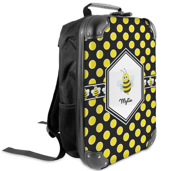 Custom Bee & Polka Dots Kids Hard Shell Backpack (Personalized)