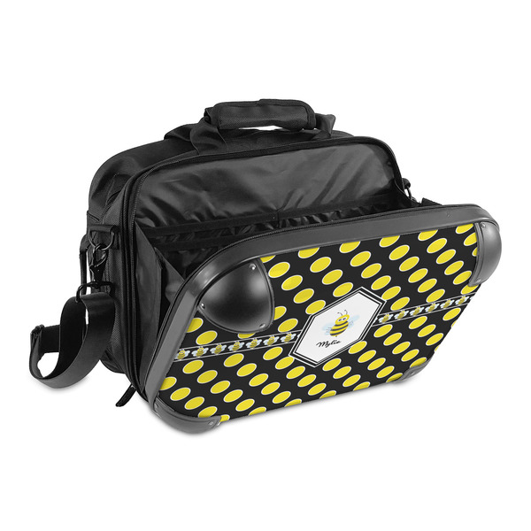 Bee & Polka Dots 15" Hard Shell Briefcase - Open