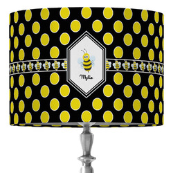 Bee & Polka Dots 16" Drum Lamp Shade - Fabric (Personalized)