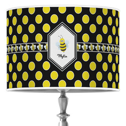 Bee & Polka Dots 16" Drum Lamp Shade - Poly-film (Personalized)