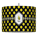 Bee & Polka Dots 16" Drum Pendant Lamp - Fabric (Personalized)