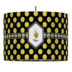 Bee & Polka Dots Drum Pendant Lamp (Personalized)