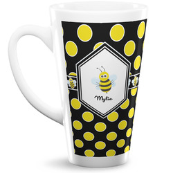 Bee & Polka Dots Latte Mug (Personalized)