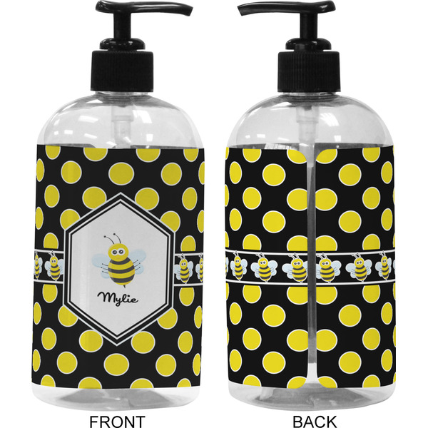 Bee & Polka Dots 16 oz Plastic Liquid Dispenser (Approval)