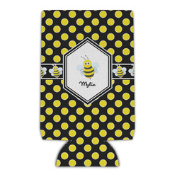 Bee & Polka Dots Can Cooler (16 oz) (Personalized)