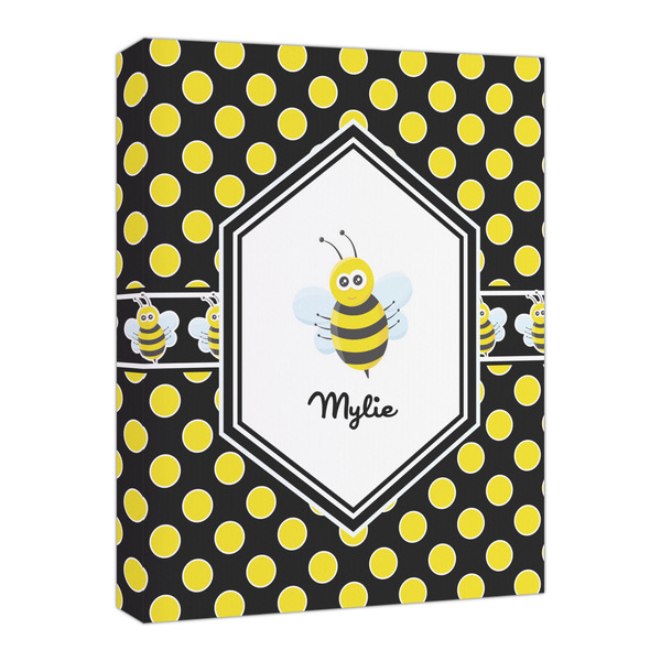 Custom Bee & Polka Dots Canvas Print - 16x20 (Personalized)