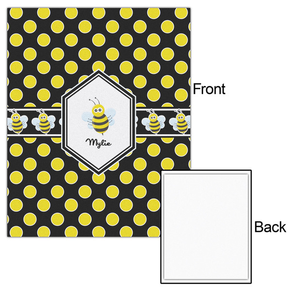 Bee & Polka Dots 16x20 - Matte Poster - Front & Back