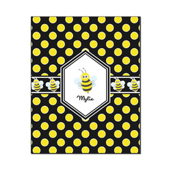 Bee & Polka Dots Wood Print - 16x20 (Personalized)
