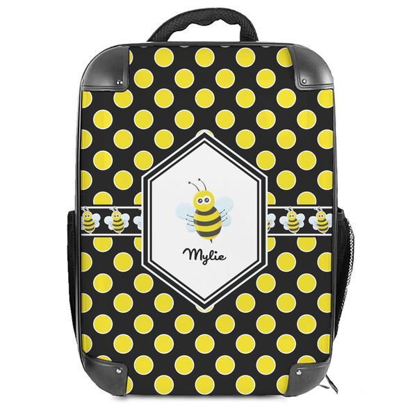 Custom Bee & Polka Dots 18" Hard Shell Backpack (Personalized)