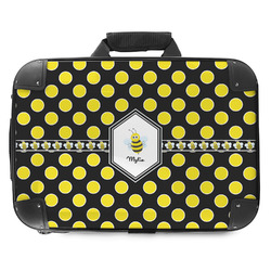 Bee & Polka Dots Hard Shell Briefcase - 18" (Personalized)