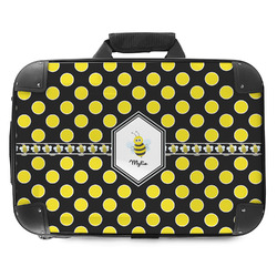 Bee & Polka Dots Hard Shell Briefcase - 18" (Personalized)