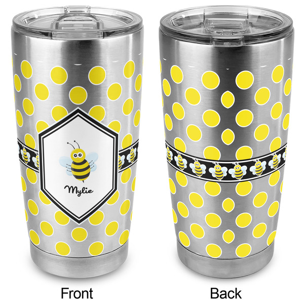 Bee & Polka Dots 20oz SS Tumbler - Full Print - Approval