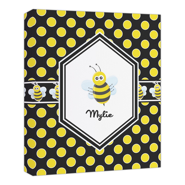Custom Bee & Polka Dots Canvas Print - 20x24 (Personalized)