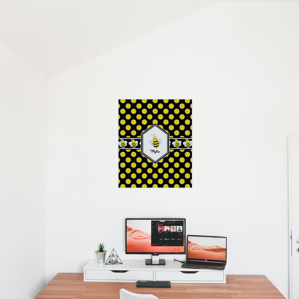 Bee & Polka Dots 20x24 - Matte Poster - On the Wall