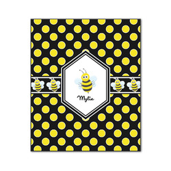 Bee & Polka Dots Wood Print - 20x24 (Personalized)