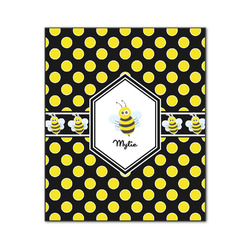 Bee & Polka Dots Wood Print - 20x24 (Personalized)