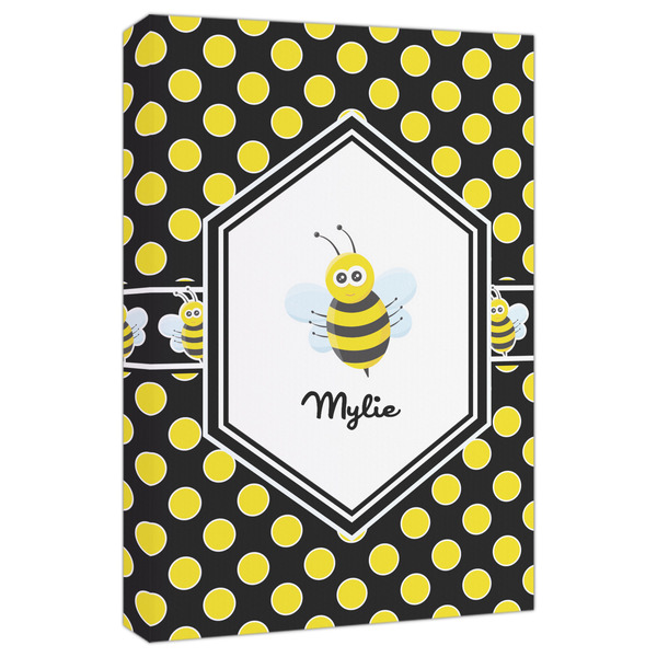 Custom Bee & Polka Dots Canvas Print - 20x30 (Personalized)