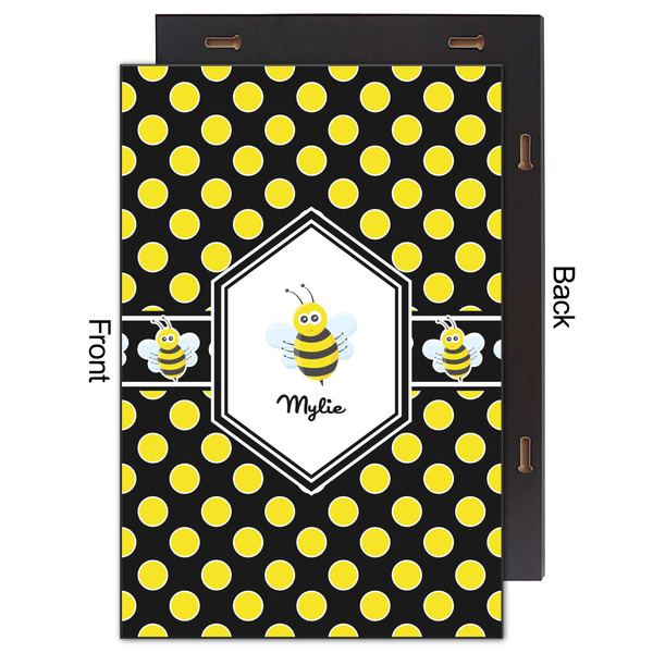 Bee & Polka Dots 20x30 Wood Print - Front & Back View