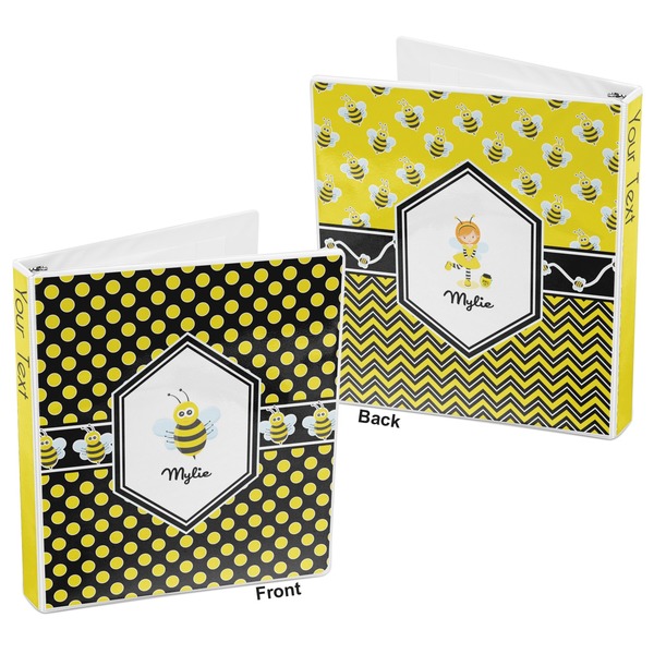 Bee & Polka Dots 3-Ring Binder Front and Back