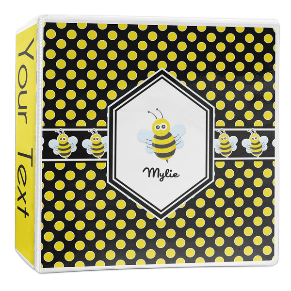 Custom Bee & Polka Dots 3-Ring Binder - 2 inch (Personalized)
