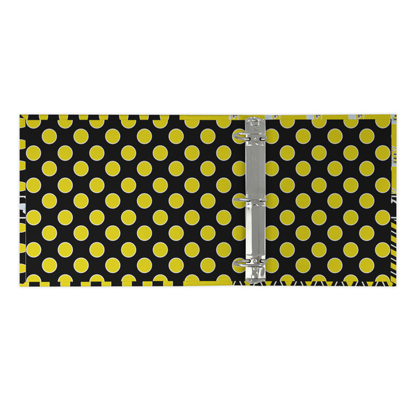 Bee & Polka Dots 3 Ring Binders - Full Wrap - 2" - OPEN INSIDE