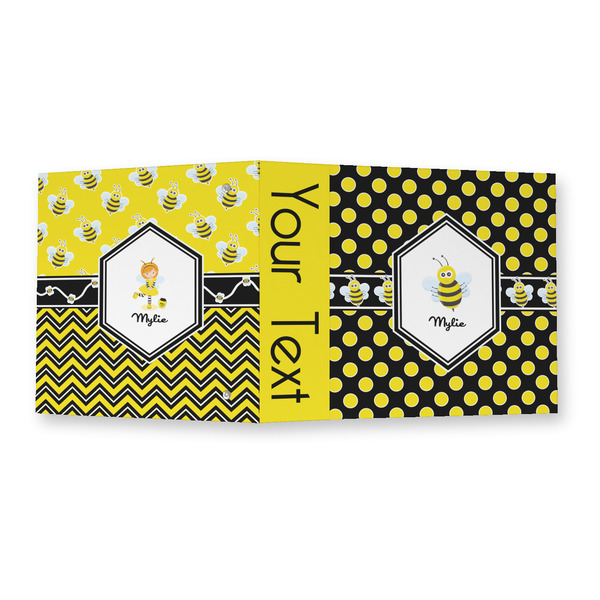 Bee & Polka Dots 3 Ring Binders - Full Wrap - 2" - OPEN OUTSIDE