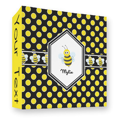 Bee & Polka Dots 3 Ring Binder - Full Wrap - 3" (Personalized)