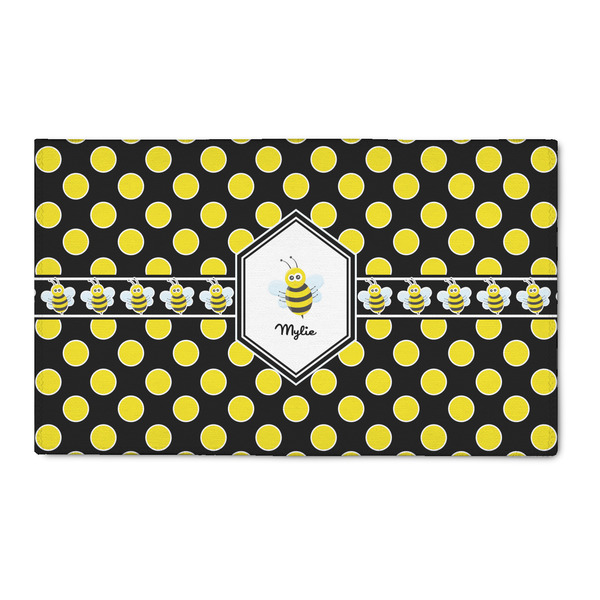 Custom Bee & Polka Dots 3' x 5' Patio Rug (Personalized)