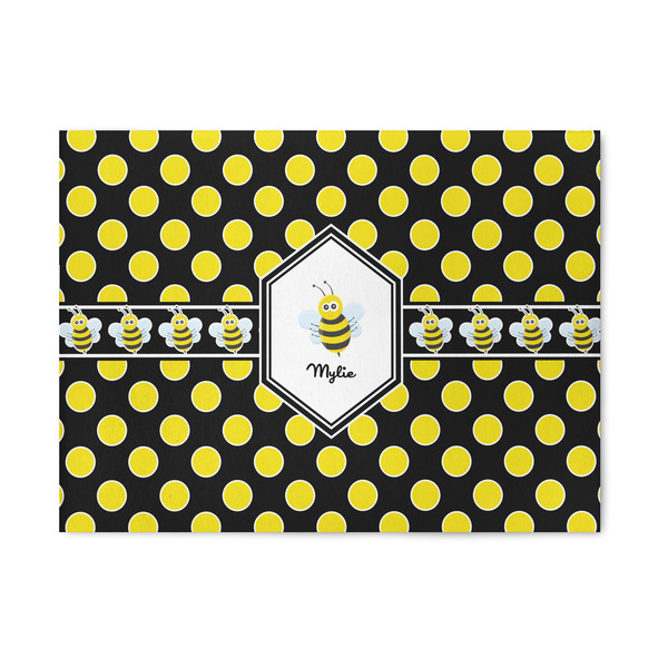 Custom Bee & Polka Dots Area Rug (Personalized)