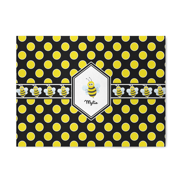 Custom Bee & Polka Dots 5' x 7' Patio Rug (Personalized)