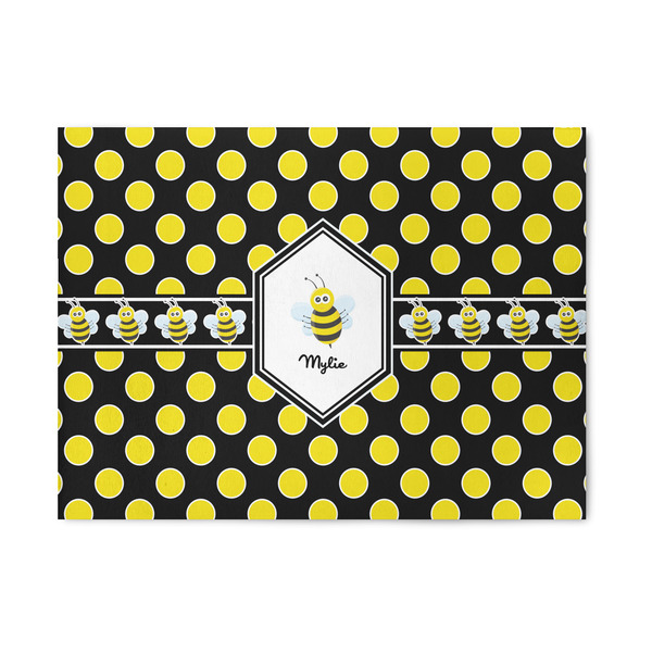 Custom Bee & Polka Dots 5' x 7' Patio Rug (Personalized)