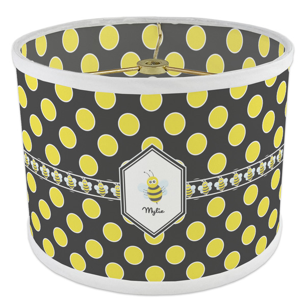 Bee & Polka Dots 8" Drum Lampshade - ANGLE Poly-Film