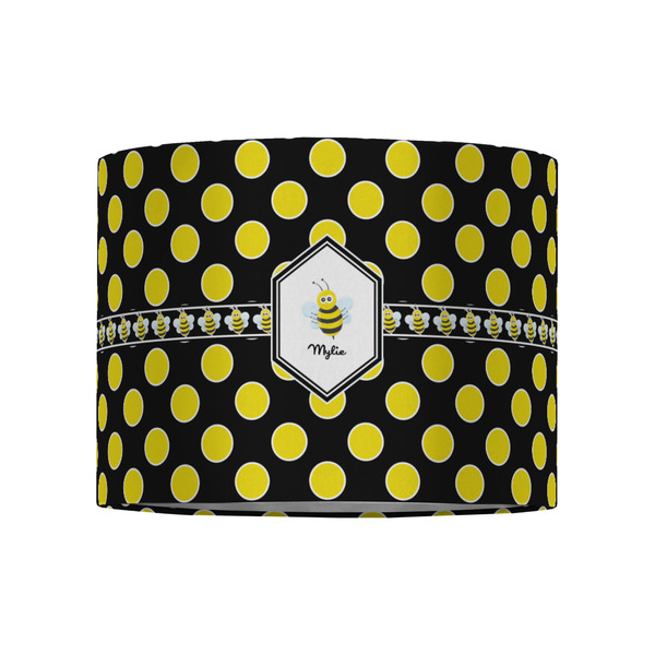 Bee & Polka Dots 8" Drum Lampshade - FRONT (Fabric)