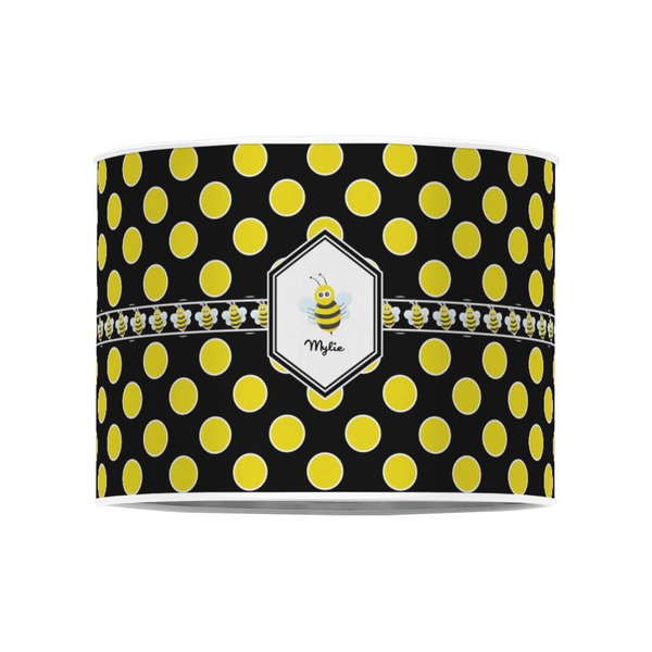 Bee & Polka Dots 8" Drum Lampshade - FRONT (Poly Film)