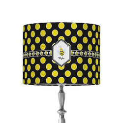 Bee & Polka Dots 8" Drum Lamp Shade - Fabric (Personalized)