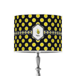 Bee & Polka Dots 8" Drum Lamp Shade - Poly-film (Personalized)