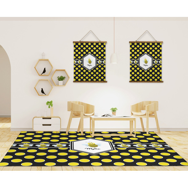 Bee & Polka Dots 8'x10' Indoor Area Rugs - IN CONTEXT