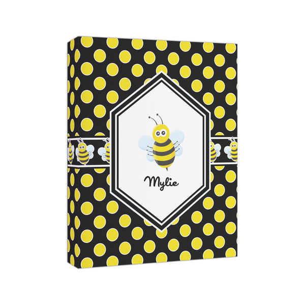 Bee & Polka Dots 8x10 - Canvas Print - Angled View