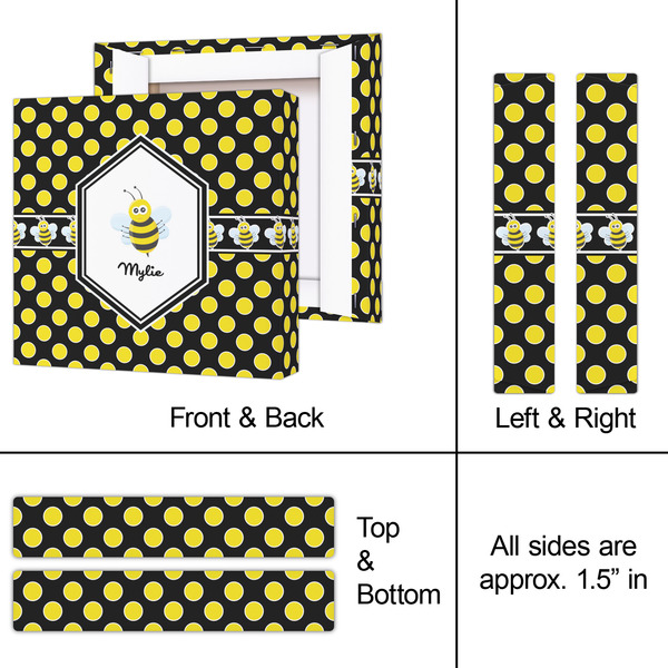 Bee & Polka Dots 8x8 - Canvas Print - Approval