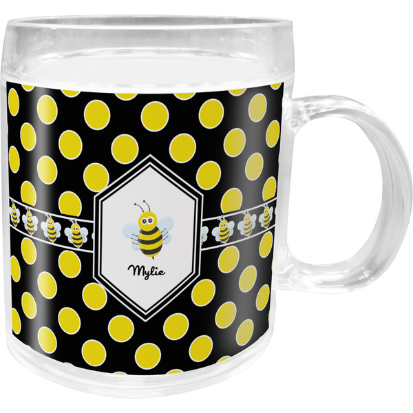 Custom Bee & Polka Dots Acrylic Kids Mug (Personalized)