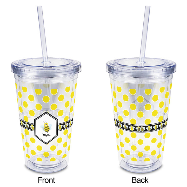 Bee & Polka Dots Acrylic Tumbler - Full Print - Approval