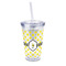 Bee & Polka Dots 16oz Double Wall Acrylic Tumbler with Lid & Straw - Full Print (Personalized)