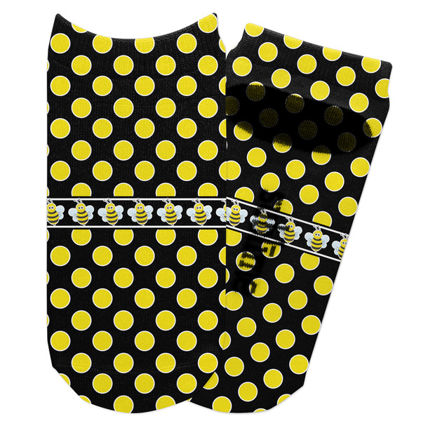 Custom Bee & Polka Dots Adult Ankle Socks