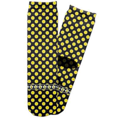 Bee & Polka Dots Adult Crew Socks (Personalized)