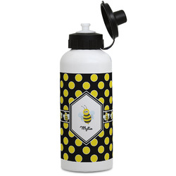 Bee & Polka Dots Water Bottles - Aluminum - 20 oz - White (Personalized)