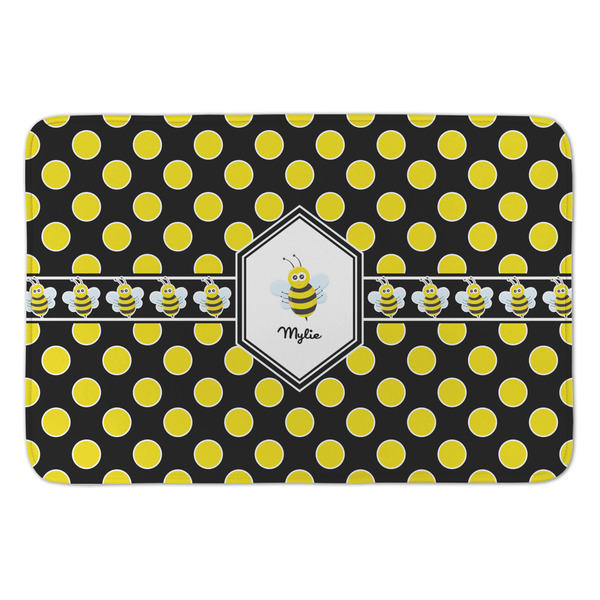 Custom Bee & Polka Dots Anti-Fatigue Kitchen Mat (Personalized)