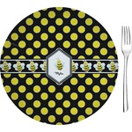 Bee & Polka Dots Glass Appetizer / Dessert Plate 8" (Personalized)
