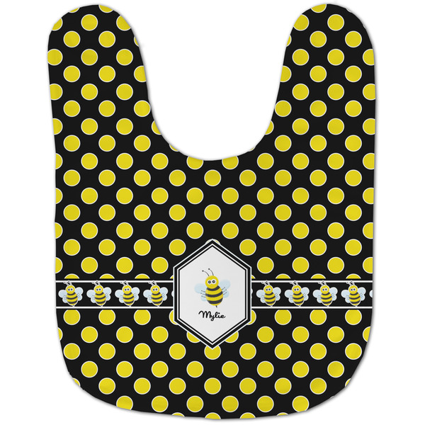 Bee & Polka Dots Baby Bib - AFT flat