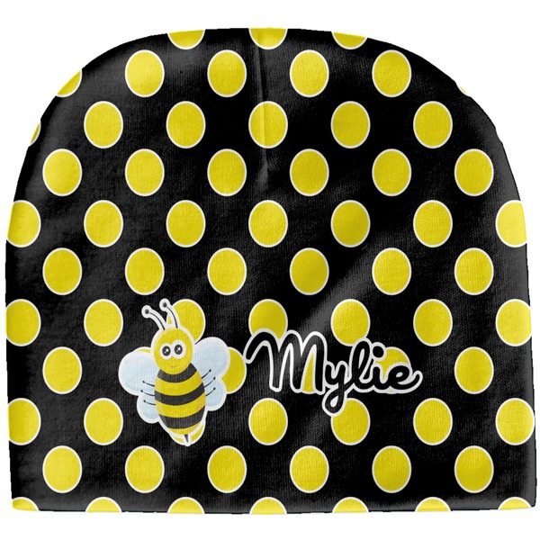 Custom Bee & Polka Dots Baby Hat (Beanie) (Personalized)