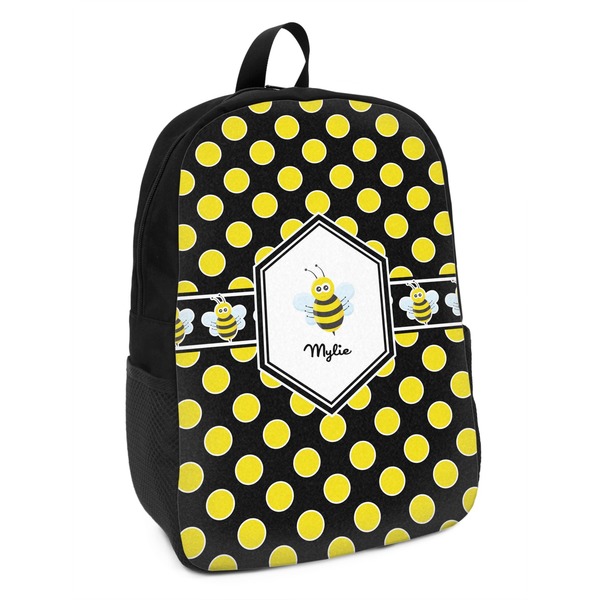 Custom Bee & Polka Dots Kids Backpack (Personalized)